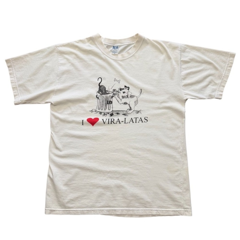 Vintage 90s Love Vira-Latas Street Dog Cat Trash Art Dalmatian Graphic T-shirt